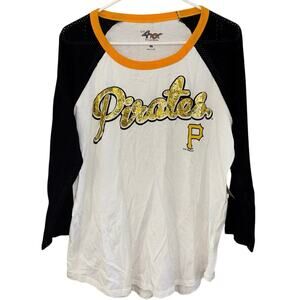4Her by Carl Banks Pittsburgh Pirates women’s mesh sleeve baseball tee NWT XL